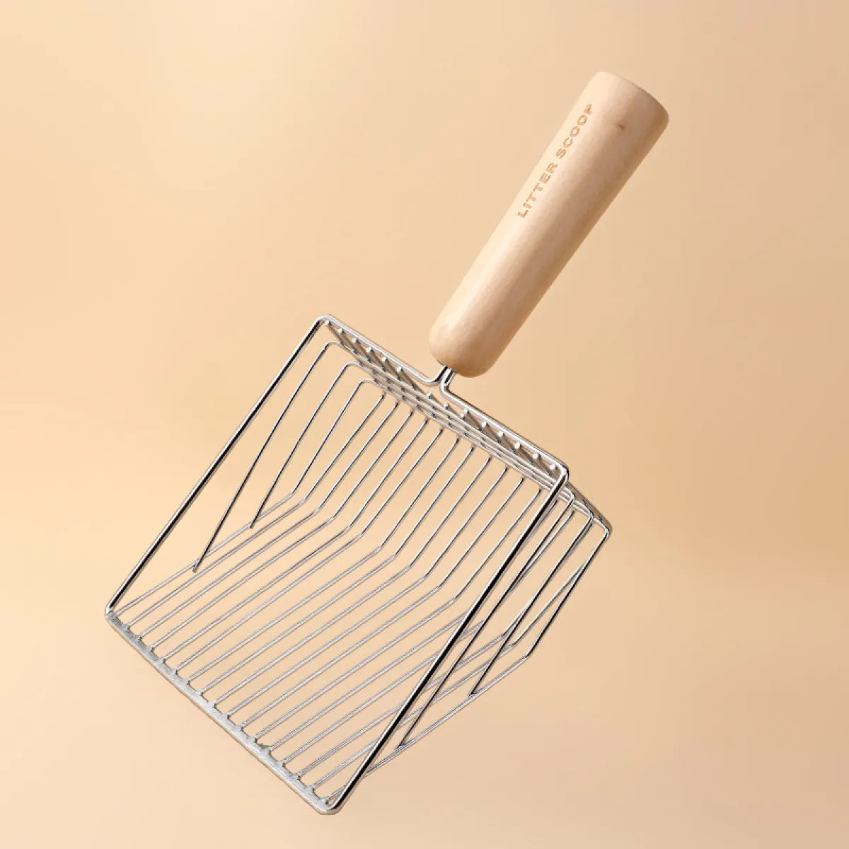 Wood Handle Metal Cat Litter Shovel