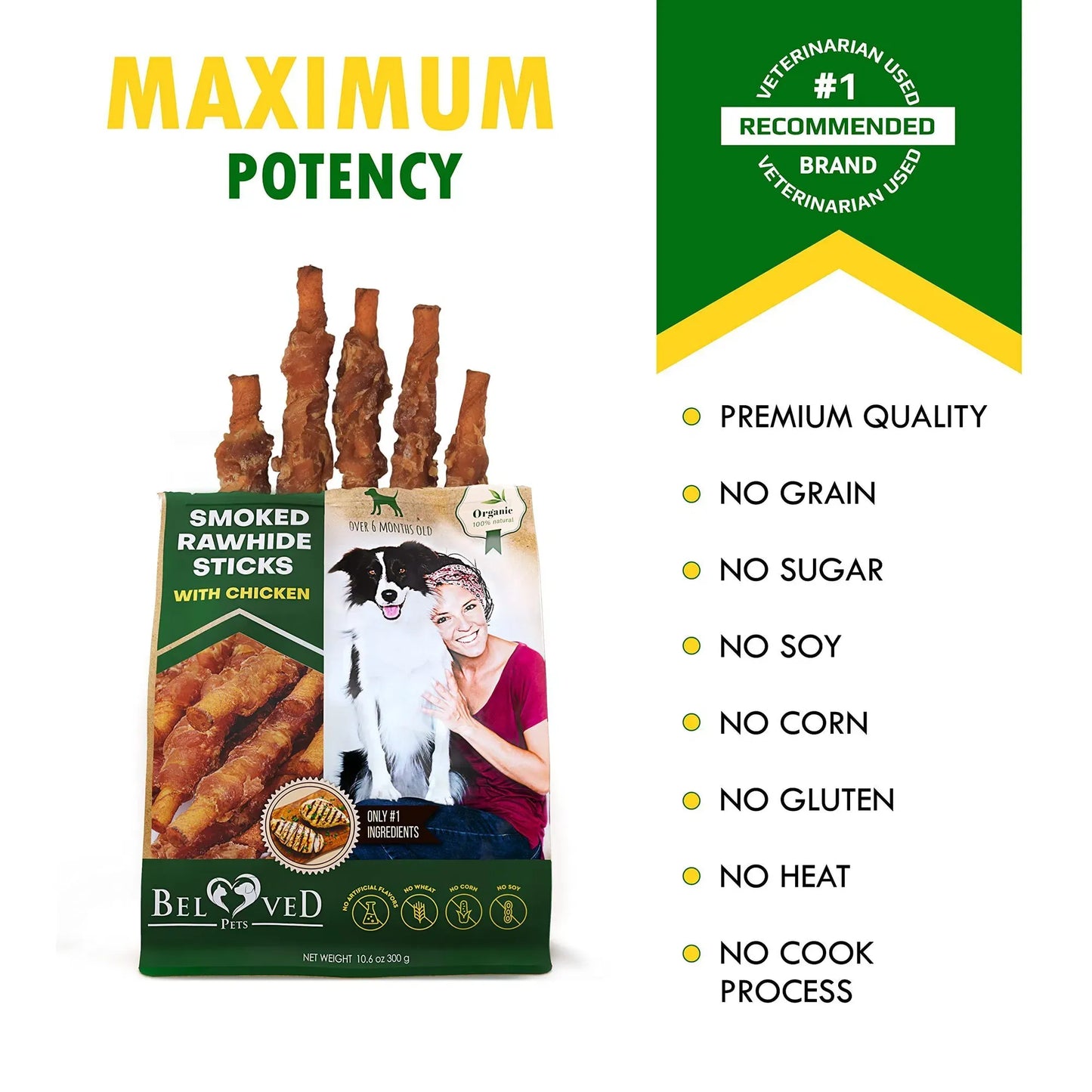 Smoked Rawhide Chicken Dog Treats