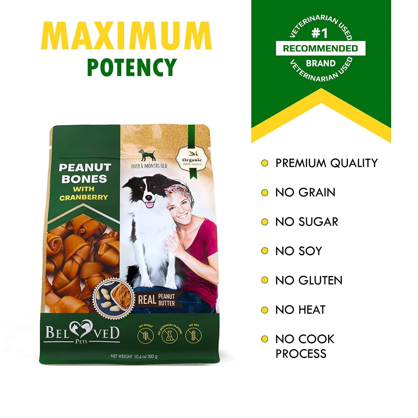 Peanut Butter Cranberry Dog Chews